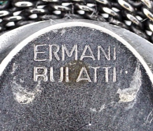 Ermani Bulatti Silver Tone Mesh and Black Glass Clip On Earrings